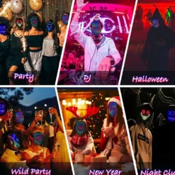 Led Face Mask LED Mask HD with WIFI Bluetooth Programmable Party Cosplay Glowing Mask Masquerade Newest