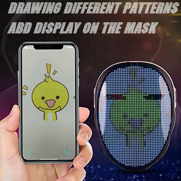 Led Face Mask LED Mask HD with WIFI Bluetooth Programmable Party Cosplay Glowing Mask Masquerade Newest