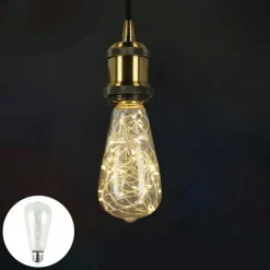 LED Fairy String Night Light Bulb T64 E26 Warm White Edison Screw Flash Starry Decorative Wire Light for Christmas Festival Non-dimmable