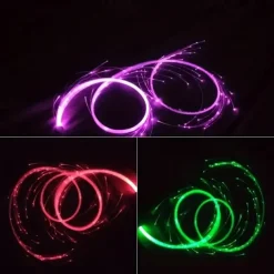 LED Fiber Optic Dance Whip - USB Rechargeable Ideal for Halloween Christmas and Holiday Celebrations - Perfect for Stage Ambience Props