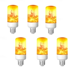 LED Flame Effect Fire Light Bulb E26-E27 Base 4 Modes with Upside Down Effect Halloween Christmas Atmosphere Decoration 8W AC85-265V