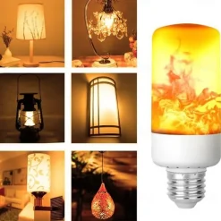 LED Flame Effect Fire Light Bulb E26-E27 Base 4 Modes with Upside Down Effect Halloween Christmas Atmosphere Decoration 8W AC85-265V