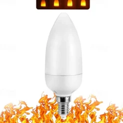 LED Flame Light Bulb E27 Dynamic Flame Effect Fire E14 Light Flashing LED Light 3/5/7/9W 110V-220v Home Lighting Simulation Flame Light Gravity Induction Flame Effect Decorative Mood Light