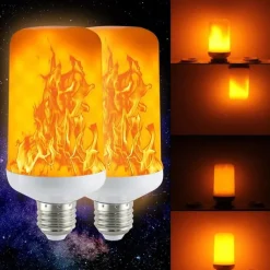 LED Flame Light Bulbs 7W E27 Flickering Flame Halloween Props Energy Saving for Festival Halloween Christmas Paty AC85-265V
