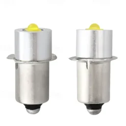 LED Flashlight Bulb P13.5S 3W Multi-Voltage Non-Polarity Torch Lantern Bulbs, 2pcs 6V-24V