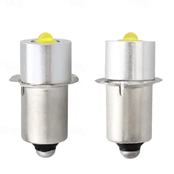 LED Flashlight Bulb P13.5S 3W Multi-Voltage Non-Polarity Torch Lantern Bulbs, 2pcs 6V-24V
