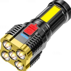 5led Flashlight Outdoor Portable Cob Side Light Work Light USB Rechargeable Waterproof Led Flashlight