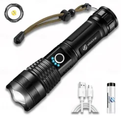 LED Flashlight Outdoor Super Bright XHP160 Powerful XHP99 Waterproof Torch USB Rechargeable 18650 Lantern Portable Zoom Camping Light