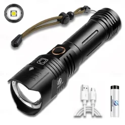 LED Flashlight Outdoor Super Bright XHP160 Powerful XHP99 Waterproof Torch USB Rechargeable 18650 Lantern Portable Zoom Camping Light