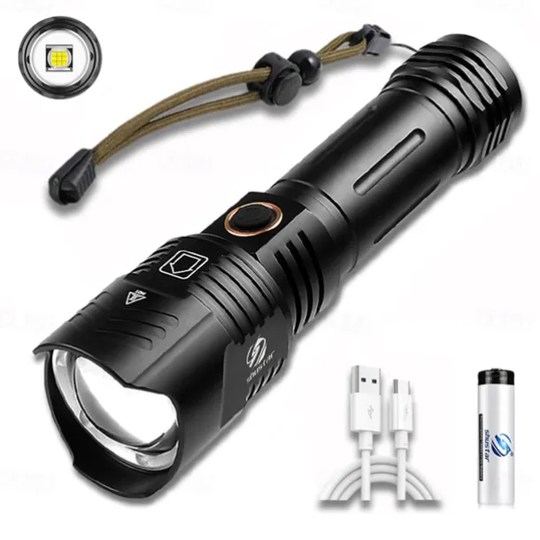 LED Flashlight Outdoor Super Bright XHP160 Powerful XHP99 Waterproof Torch USB Rechargeable 18650 Lantern Portable Zoom Camping Light