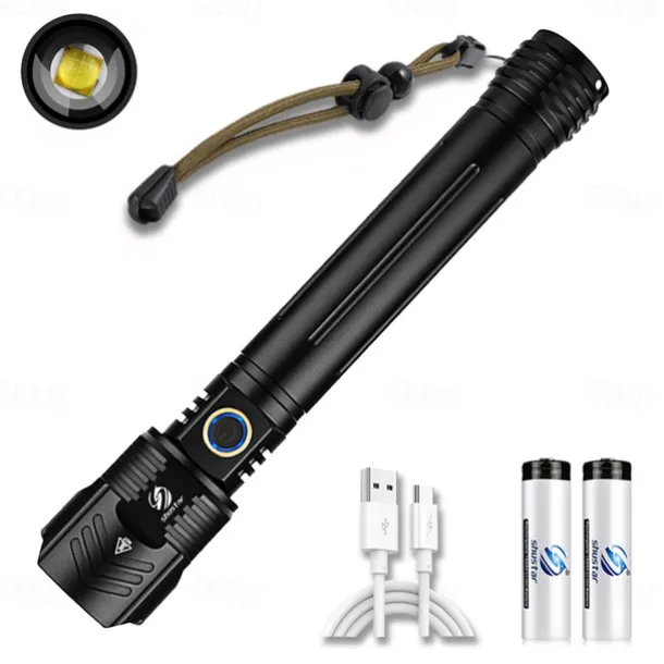 LED Flashlight Outdoor Super Bright XHP160 Powerful XHP99 Waterproof Torch USB Rechargeable 18650 Lantern Portable Zoom Camping Light