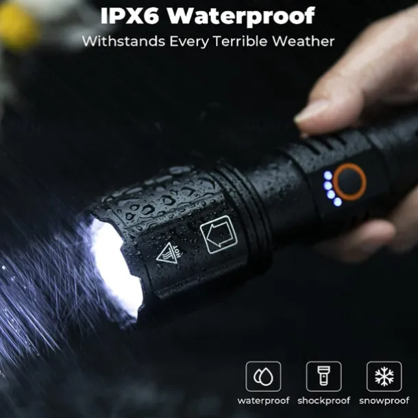 LED Flashlight Outdoor Super Bright XHP160 Powerful XHP99 Waterproof Torch USB Rechargeable 18650 Lantern Portable Zoom Camping Light