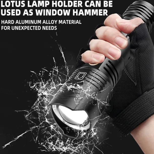 LED Flashlight Outdoor Super Bright XHP160 Powerful XHP99 Waterproof Torch USB Rechargeable 18650 Lantern Portable Zoom Camping Light