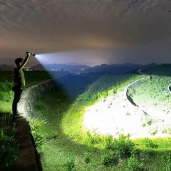 LED Flashlight USB Super Bright Zoomable USB Rechargeable T6 Tactical Torch for Camping Hiking Fishing Outdoor Hunting 3.7V