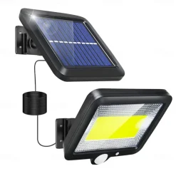 LED Flood Lights Split Solar Lamp Outdoor Motion Sensor LED Solar Floodlight Outdoor Safety Solar Lamp Waterproof 3 Lighting Modes Including 16.4 Feet (about 5 meters) Cable Suitable for Garden Yard Garage