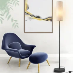 LED Floor Lamp for Living Room Bedroom Smart Standing Lamp with Alexa Google Assistant App Remote Control Tall Modern Floor Lamp with Linen Lamp Shade 16 Million Colors Bulb Included