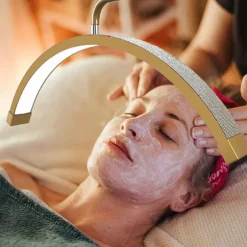 LED Floor Lamp 24Inches Half Circle Light with Phone Clip Floor Lamp 360 Degree Rotation Black