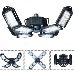 LED Garage Lights Bulb 6/8/10 Panels 200W 20000LM 6500K Led Shop Light with Deformable Panels Basement Barn Light Garage Ceiling Lights