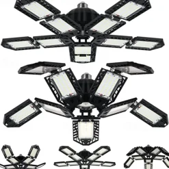 LED Garage Lights Bulb 6/8/10 Panels 200W 20000LM 6500K Led Shop Light with Deformable Panels Basement Barn Light Garage Ceiling Lights