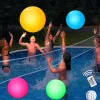 LED Glowing Beach Ball Light 60CM RGB Remote Control 16 Colors Waterproof Inflatable Floating Pool Light Yard Lawn Party Lamp