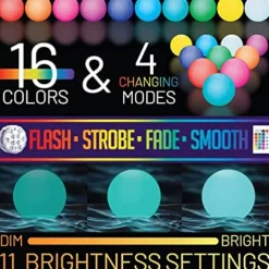 LED Glowing Beach Ball Light 60CM RGB Remote Control 16 Colors Waterproof Inflatable Floating Pool Light Yard Lawn Party Lamp