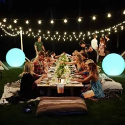 LED Glowing Beach Ball Light 60CM RGB Remote Control 16 Colors Waterproof Inflatable Floating Pool Light Yard Lawn Party Lamp