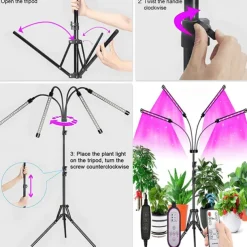 LED Grow Light for Indoor Plants Full Spectrum with Bracket and Remote Control 5V EU US UK Standard For Indoor Plant Flower Seedling VEG Tent Phyto Lamp