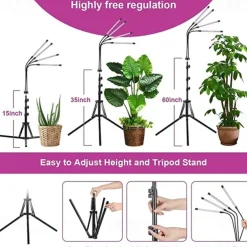 LED Grow Light for Indoor Plants Full Spectrum with Bracket and Remote Control 5V EU US UK Standard For Indoor Plant Flower Seedling VEG Tent Phyto Lamp