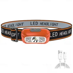 LED Headlamp Rechargeable Induction Sensor Waterproof Headlight Flashlight Ultra-light Lamp Body Used for Cycling Camping Etc. Shustar