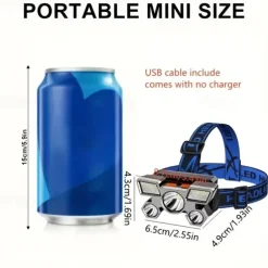 LED headlight USB Rechargeable Headlamp Waterproof Portable Headlight Built In Battery Torch Portable Working Light Fishing Camping Adventure Hunting Head Light