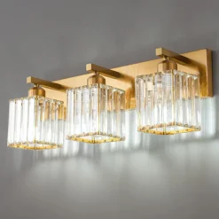 LED Indoor Wall Lights Warm White 2/3/4-Light American Simple Light Luxury Crystal Industrial Wall Lamp for Bathroom Bedroom 110-240V