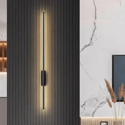 LED Indoor Wall Lights Warm White Modern Minimalist Linear Metal Sconce for Living Room Bedroom 110-240V 80cm Single Head Long Tube