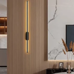 LED Indoor Wall Lights Warm White Modern Minimalist Linear Metal Sconce for Living Room Bedroom 110-240V 80cm Single Head Long Tube