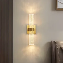LED Indoor Wall Lights Warm Ray 40cm 1W Gold Postmodern Crystal Wall Lamp Vanity Wall Mounted Lights Bathroom Wash Wall Lighting Mirror Nightstand Wall Sconces for Bedroom Hallway Restaurant 110-240V