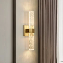 LED Indoor Wall Lights Warm Ray 40cm 1W Gold Postmodern Crystal Wall Lamp Vanity Wall Mounted Lights Bathroom Wash Wall Lighting Mirror Nightstand Wall Sconces for Bedroom Hallway Restaurant 110-240V