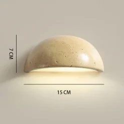 LED Indoor Wall Lights Warm White 15cm Modern Natural Stone Wall Sconce Half Moon Marble Wall Light Fixture G4 for Bedroom Hallway Kitchen 110-240V