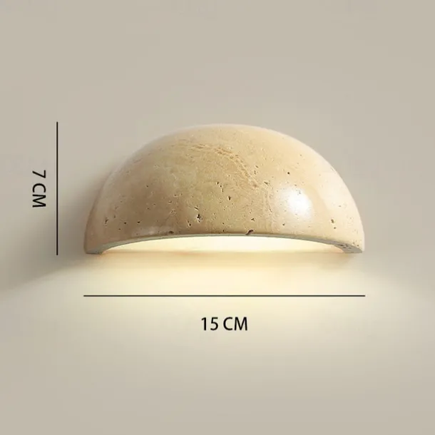 LED Indoor Wall Lights Warm White 15cm Modern Natural Stone Wall Sconce Half Moon Marble Wall Light Fixture G4 for Bedroom Hallway Kitchen 110-240V
