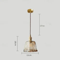 LED Island Light Pendant Light, Unique Mini Glass Pendant Light Japanese Style Amber Color Decorative Lighting Bedroom Living Room