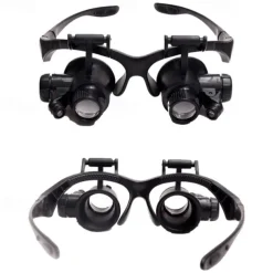 LED Lamp Jeweler Magnifier 15X 20X 25X Lens Magnifying Eye Glasses Loupe Jewelry Appraisal Watch Repair