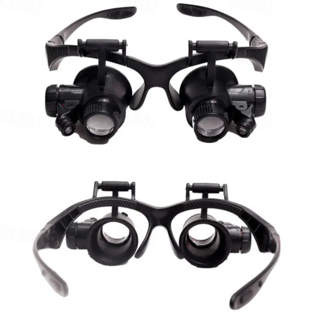 LED Lamp Jeweler Magnifier 15X 20X 25X Lens Magnifying Eye Glasses Loupe Jewelry Appraisal Watch Repair