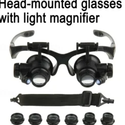 LED Lamp Jeweler Magnifier 15X 20X 25X Lens Magnifying Eye Glasses Loupe Jewelry Appraisal Watch Repair
