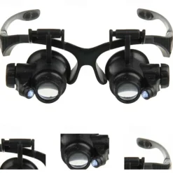 LED Lamp Jeweler Magnifier 15X 20X 25X Lens Magnifying Eye Glasses Loupe Jewelry Appraisal Watch Repair