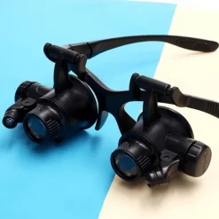 LED Lamp Jeweler Magnifier 15X 20X 25X Lens Magnifying Eye Glasses Loupe Jewelry Appraisal Watch Repair