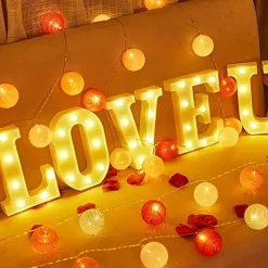 LED Letter Lights Alphabet Light Up Sign for Night Light Home Party Birthday Wedding Bar Decoration