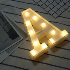 LED Letter Lights Sign, 26 Alphabet Light Up Letters, Battery-Powered Decorative Marquee Lamps for Weddings, Birthdays, Parties, Home Bar and Christmas Décor