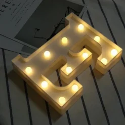 LED Letter Lights Sign, 26 Alphabet Light Up Letters, Battery-Powered Decorative Marquee Lamps for Weddings, Birthdays, Parties, Home Bar and Christmas Décor