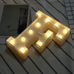 LED Letter Lights Sign, 26 Alphabet Light Up Letters, Battery-Powered Decorative Marquee Lamps for Weddings, Birthdays, Parties, Home Bar and Christmas Décor