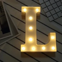 LED Letter Lights Sign, 26 Alphabet Light Up Letters, Battery-Powered Decorative Marquee Lamps for Weddings, Birthdays, Parties, Home Bar and Christmas Décor