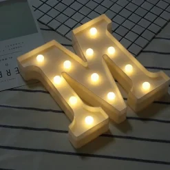 LED Letter Lights Sign, 26 Alphabet Light Up Letters, Battery-Powered Decorative Marquee Lamps for Weddings, Birthdays, Parties, Home Bar and Christmas Décor