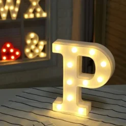 LED Letter Lights Sign, 26 Alphabet Light Up Letters, Battery-Powered Decorative Marquee Lamps for Weddings, Birthdays, Parties, Home Bar and Christmas Décor